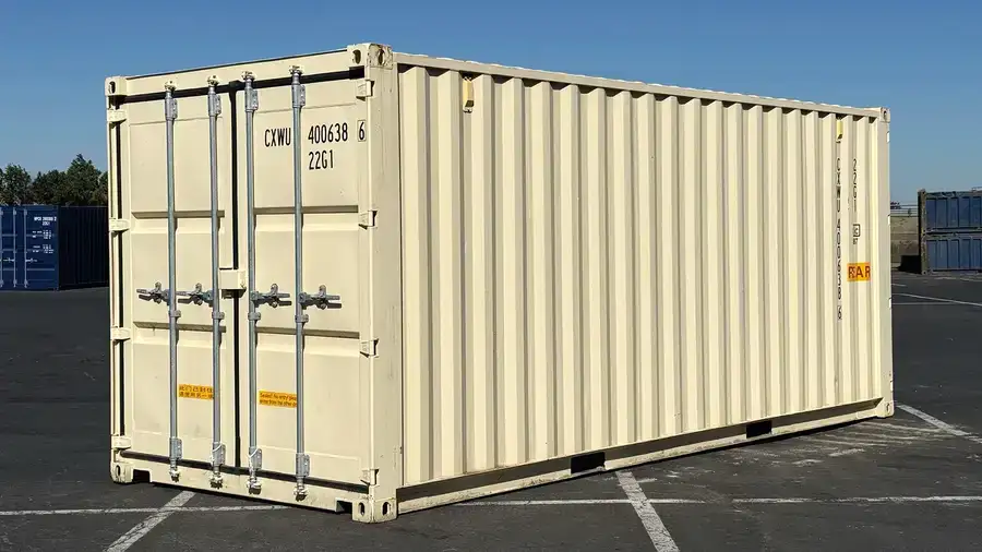 New 20ft shipping container with doors at both ends — view 1