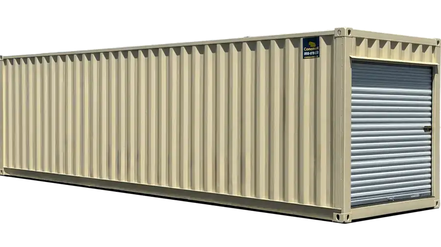 Refurbished 30ft storage container with roll-up door — view 1