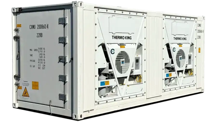 20 ft blast freezer container, −40 °C to +21 °C — view 1