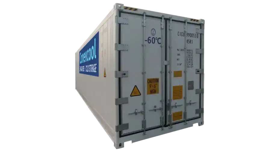 12 m (40 ft) super freezer, −60 °C to −1 °C — view 1