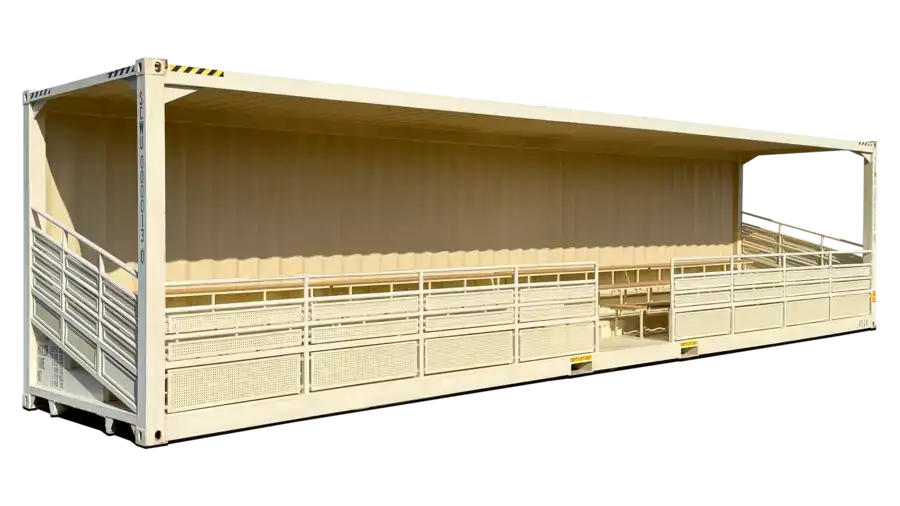Location de conteneurs de gradins High Cube de 40 pieds et 74 places — vue 1